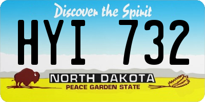 ND license plate HYI732