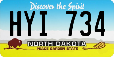 ND license plate HYI734