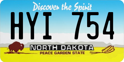 ND license plate HYI754