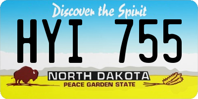 ND license plate HYI755