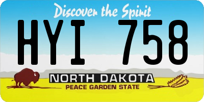 ND license plate HYI758