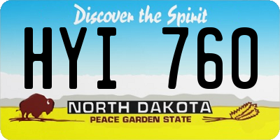 ND license plate HYI760
