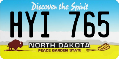 ND license plate HYI765