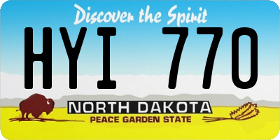 ND license plate HYI770