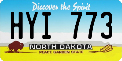 ND license plate HYI773