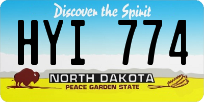 ND license plate HYI774