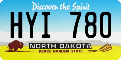ND license plate HYI780