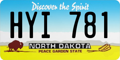 ND license plate HYI781