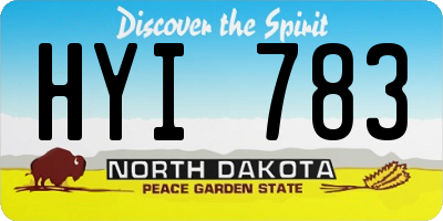 ND license plate HYI783