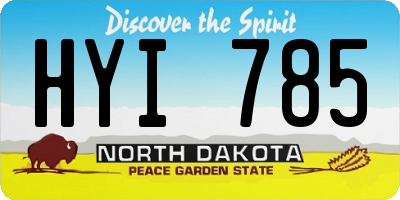 ND license plate HYI785