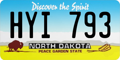 ND license plate HYI793