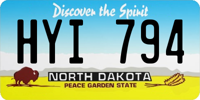 ND license plate HYI794
