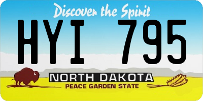 ND license plate HYI795