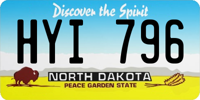ND license plate HYI796