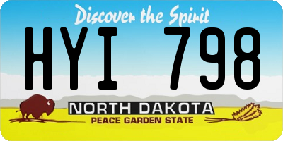 ND license plate HYI798