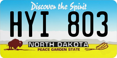 ND license plate HYI803