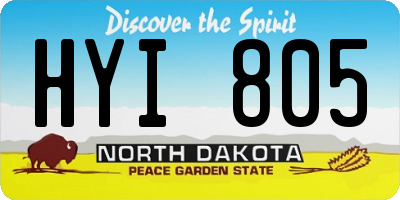 ND license plate HYI805