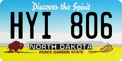 ND license plate HYI806
