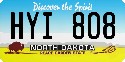 ND license plate HYI808
