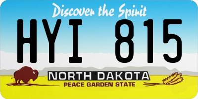 ND license plate HYI815