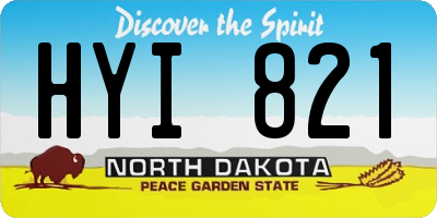 ND license plate HYI821
