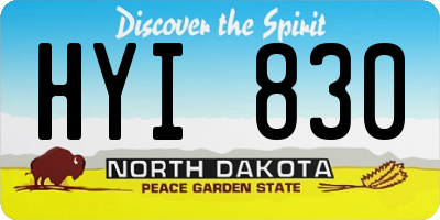 ND license plate HYI830