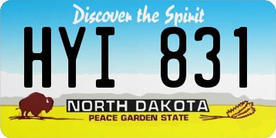 ND license plate HYI831