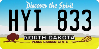 ND license plate HYI833