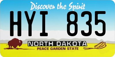 ND license plate HYI835