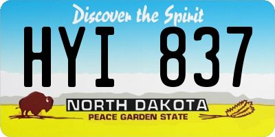 ND license plate HYI837