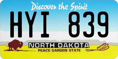 ND license plate HYI839