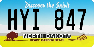 ND license plate HYI847