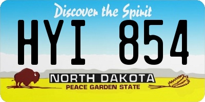 ND license plate HYI854