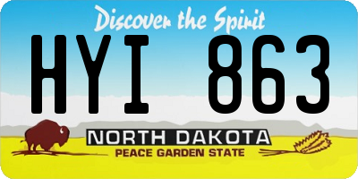 ND license plate HYI863
