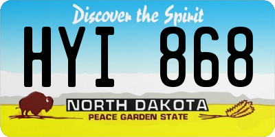 ND license plate HYI868