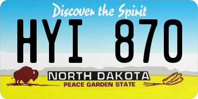 ND license plate HYI870
