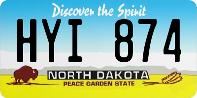 ND license plate HYI874