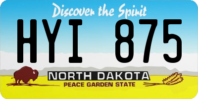 ND license plate HYI875