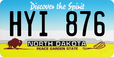 ND license plate HYI876