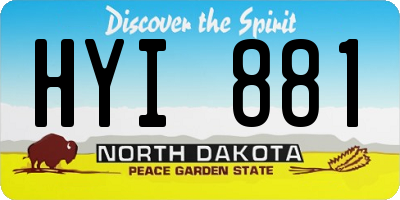 ND license plate HYI881