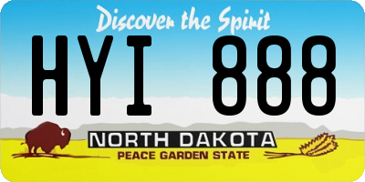 ND license plate HYI888