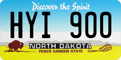 ND license plate HYI900