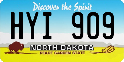 ND license plate HYI909