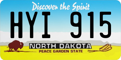 ND license plate HYI915