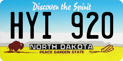 ND license plate HYI920