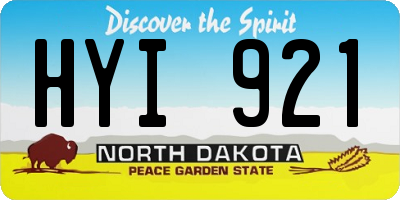 ND license plate HYI921