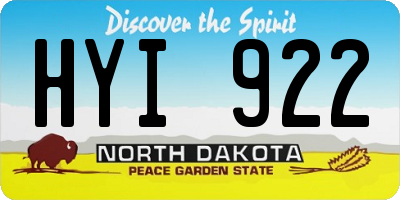 ND license plate HYI922