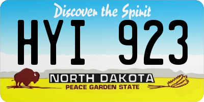 ND license plate HYI923