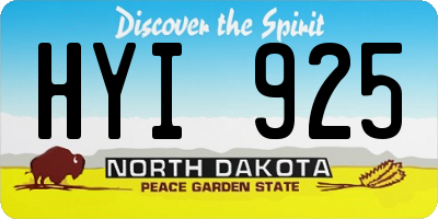 ND license plate HYI925