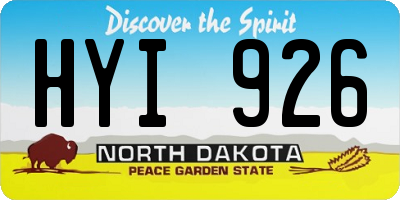 ND license plate HYI926